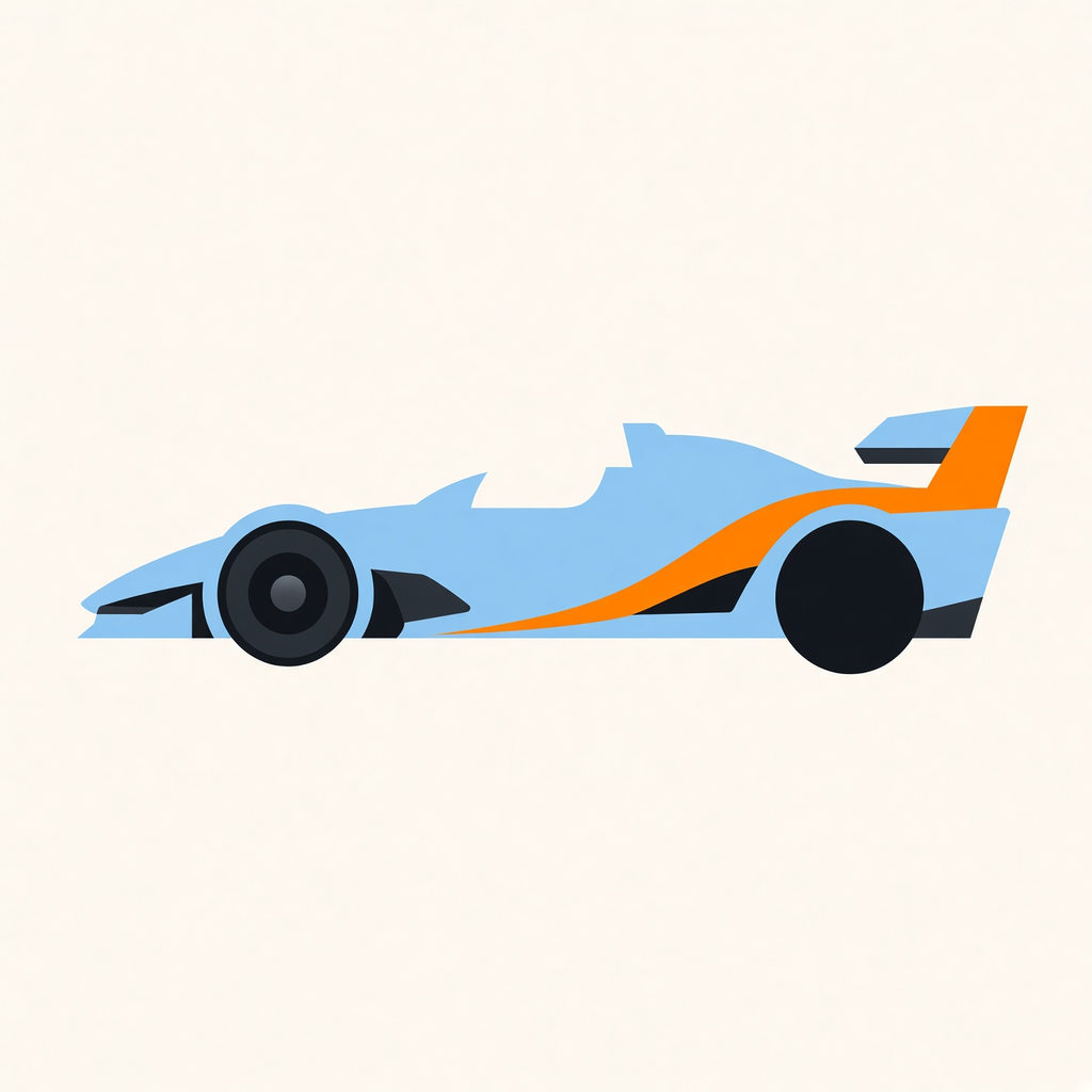 Velocity Unleashed Formula silhouette in ice blue and racing orange